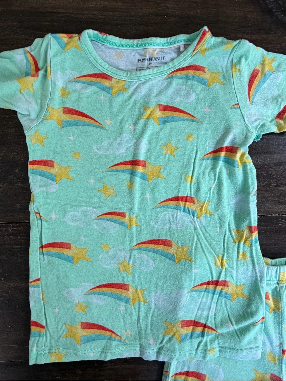 Posh Peanut Mint Rainbow Shooting Star Pajama Set